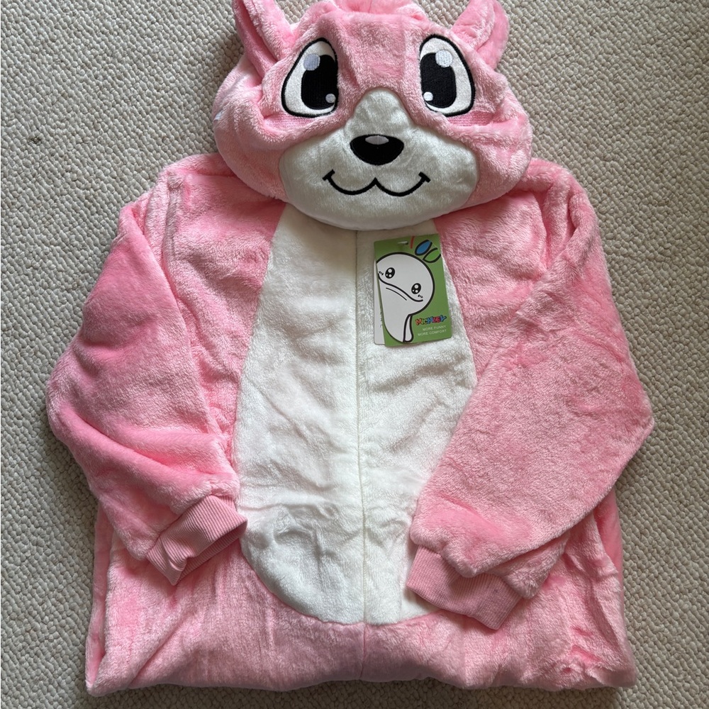 Pink and White Kids Animal Hoodie